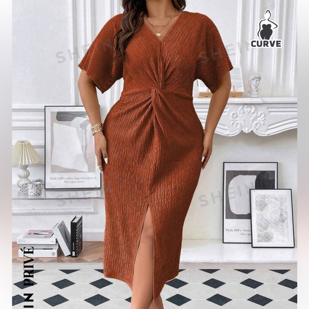 Twist knot midi dress